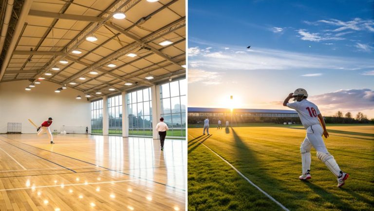 cricket played indoors versus outdoors