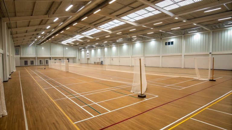 indoor cricket court measurements