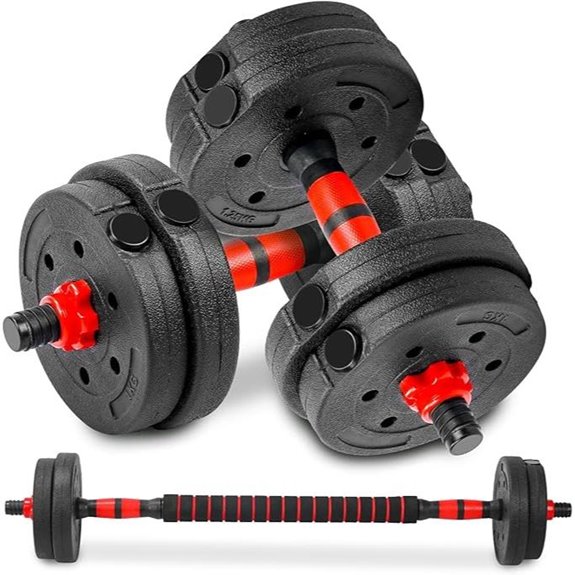 22LB Adjustable Dumbbell and Barbell Set