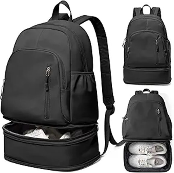 Gym Backpack with Shoe Compartment and Wet Pocket