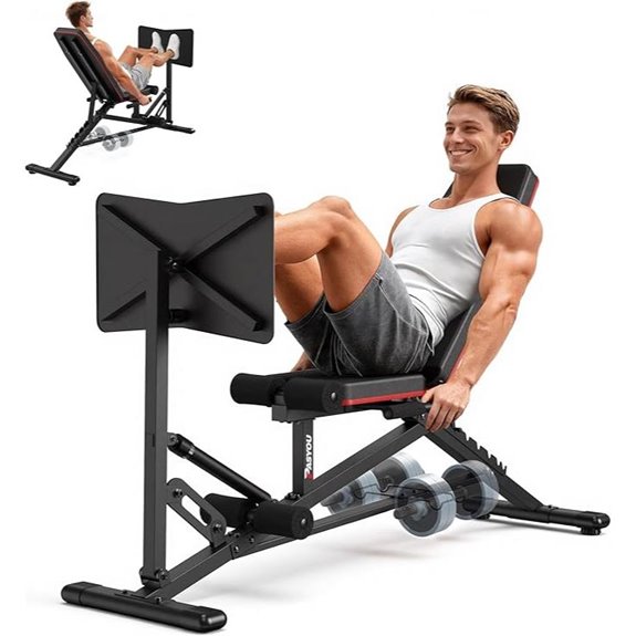 PASYOU Adjustable Leg Press Machine with Dumbbell Rack